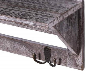 Mango Wood Floating Wall Shelf in Rustic White Colour