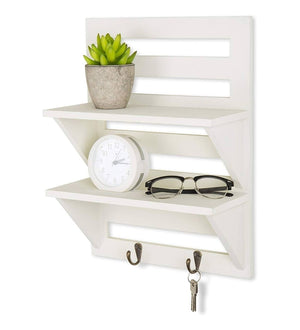 Mango Wood Floating Wall shelf in White Colour
