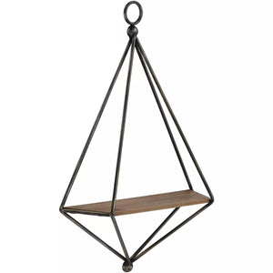 Black and Brown Triangular Wall Shelf