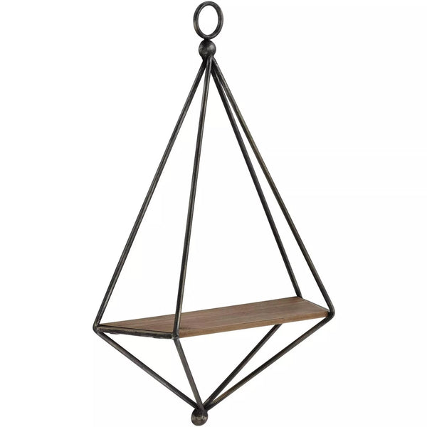 Black and Brown Triangular Wall Shelf