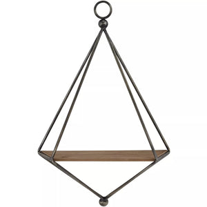Black and Brown Triangular Wall Shelf