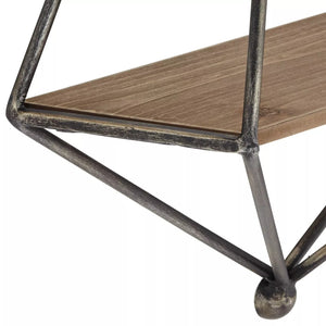 Black and Brown Triangular Wall Shelf