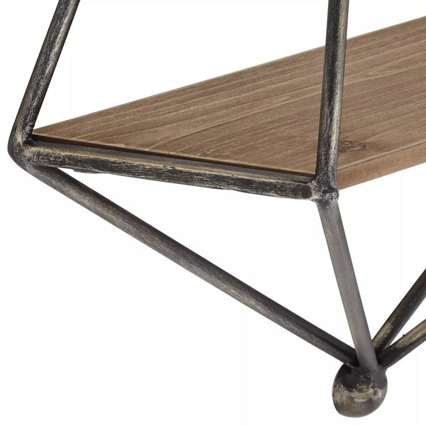 Black and Brown Triangular Wall Shelf
