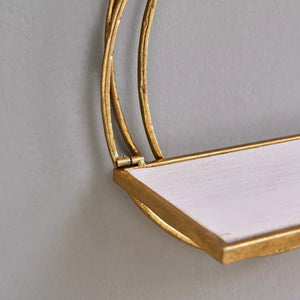 Set of 2 Floating Rings Wall Shelves In Gold Finish