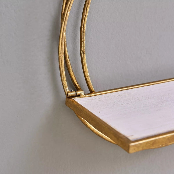 Set of 2 Floating Rings Wall Shelves In Gold Finish