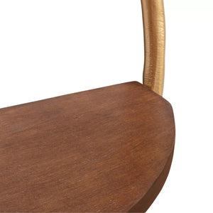 Half Round Wall Shelf Set in Walnut Brown