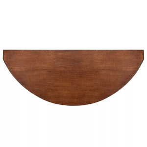 Half Round Wall Shelf Set in Walnut Brown
