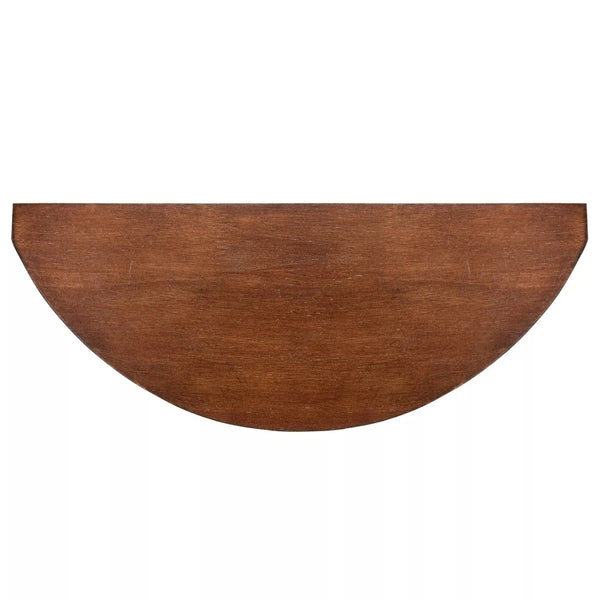 Half Round Wall Shelf Set in Walnut Brown