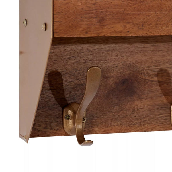 Industrial Iron and Wood Wall Shelf