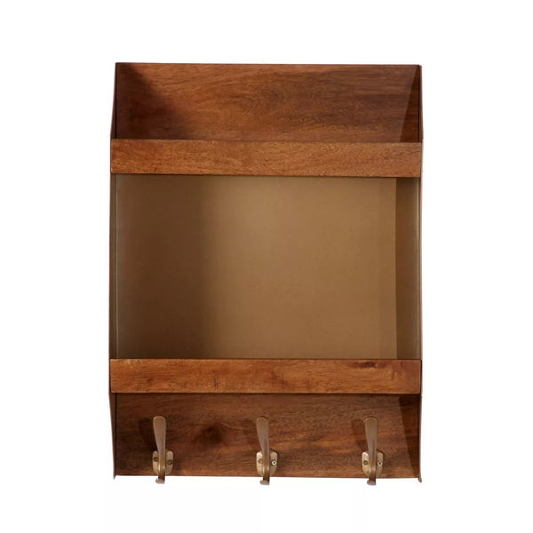 Industrial Iron and Wood Wall Shelf