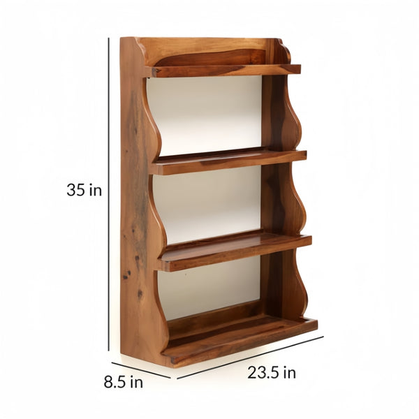 Brown Sheesham Wood Wall shelf