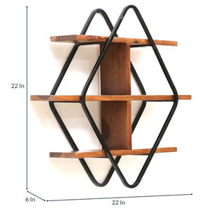 Burf Sheesham Wood Floating Wall Shelves