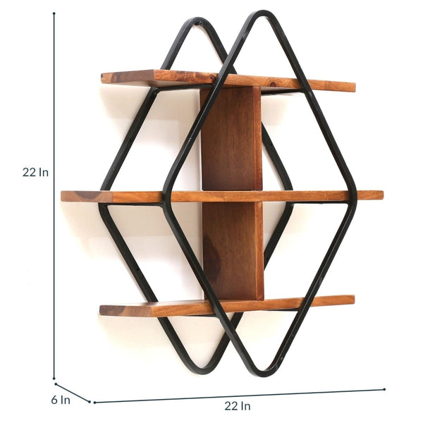Burf Sheesham Wood Floating Wall Shelves