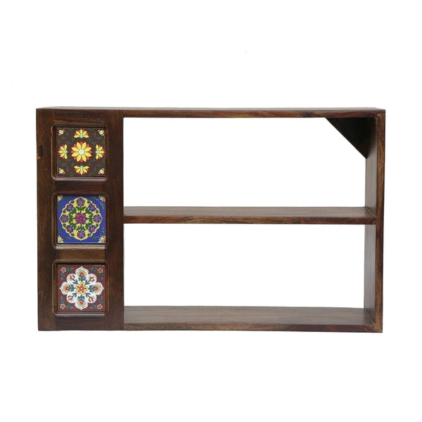 Siramika Solid Wood Book Shelf/Wall Shelf