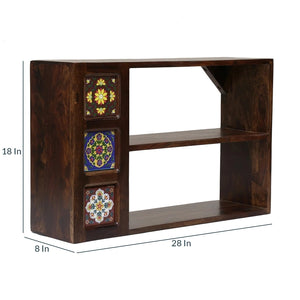 Siramika Solid Wood Book Shelf/Wall Shelf