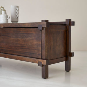 Diner Solid Mango Wood TV Unit 1 Door In Provincial Teak Finish