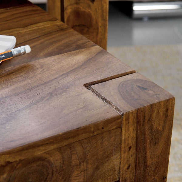Brandyn Solid Wood Nested Side Table In Honey Finish