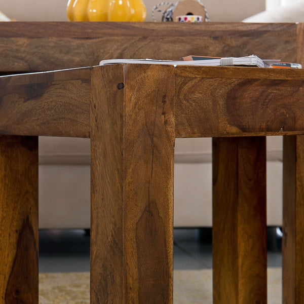 Brandyn Solid Wood Nested Side Table In Honey Finish