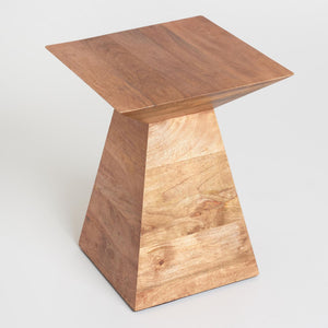 Melvena Solid Wood Side Table In Natural Finish