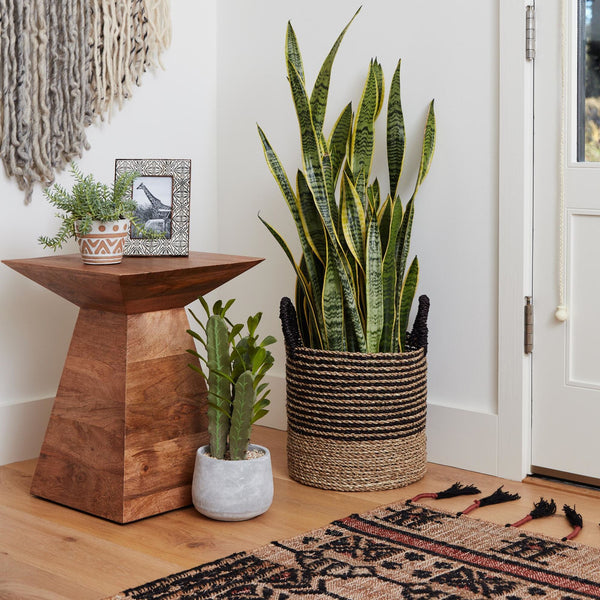 Melvena Solid Wood Side Table In Natural Finish