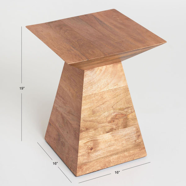 Melvena Solid Wood Side Table In Natural Finish