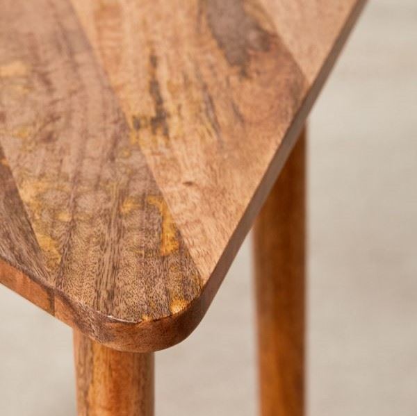 Solid Wood Triangle Side Table Cum Stool