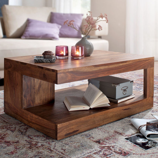 Solid Wood Sheesham Double Top Coffee Table