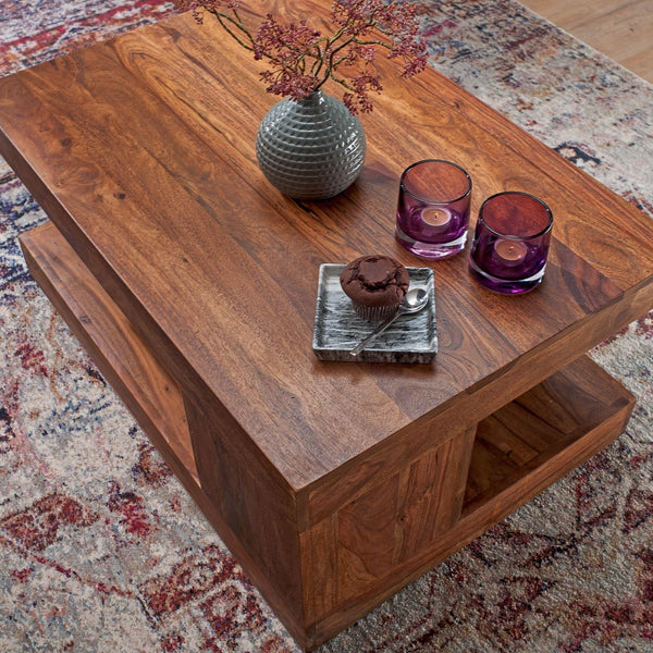 Solid Wood Sheesham Double Top Coffee Table