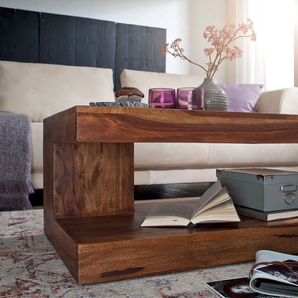 Solid Wood Sheesham Double Top Coffee Table