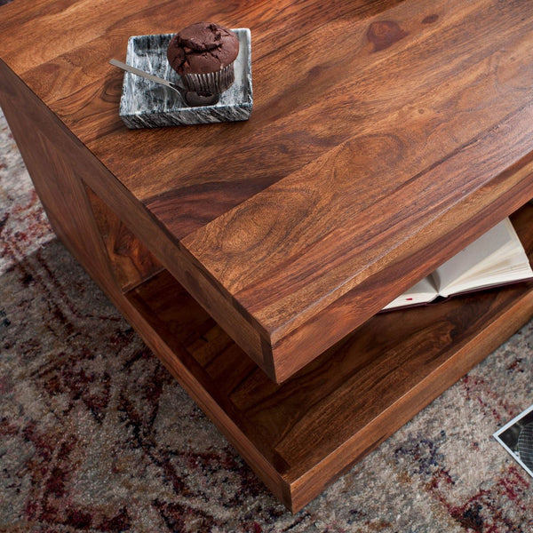 Solid Wood Sheesham Double Top Coffee Table