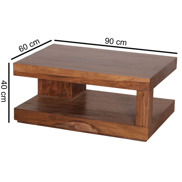 Solid Wood Sheesham Double Top Coffee Table