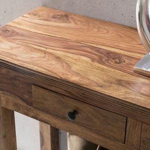 Bartram Solid Wood Console Table In Honey Oak Finish