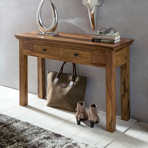 Bartram Solid Wood Console Table In Honey Oak Finish