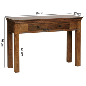 Bartram Solid Wood Console Table In Honey Oak Finish