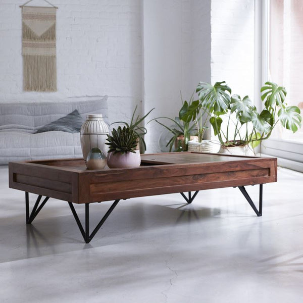 Solid Wood Sheesham Sliding Top Coffee Table