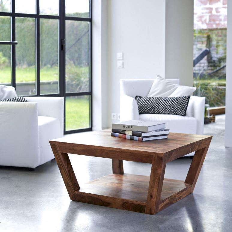 Solid Wood Sheesham Prism Coffee Table
