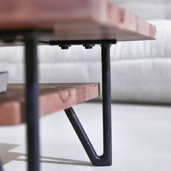 Solid Wood Sheesham Bon Coffee Table With Iron Legs