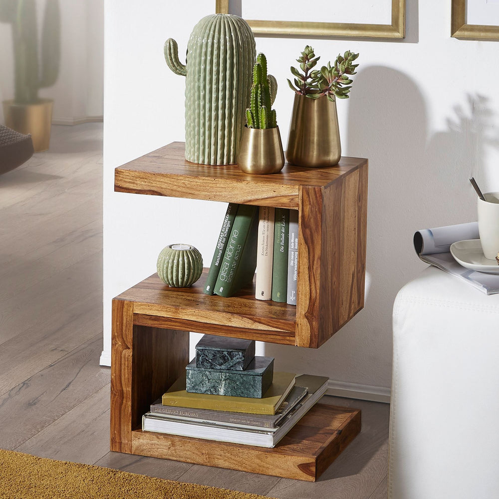 Solid Wood Sheesham S Shape Side Table
