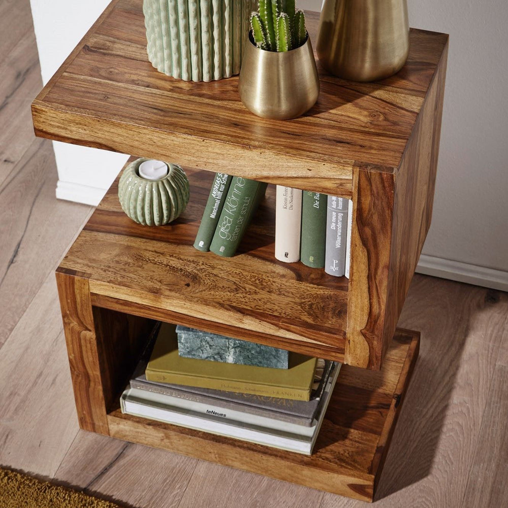 Solid Wood Sheesham S Shape Side Table