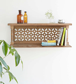 Brown Solid Wood Wall Shelf