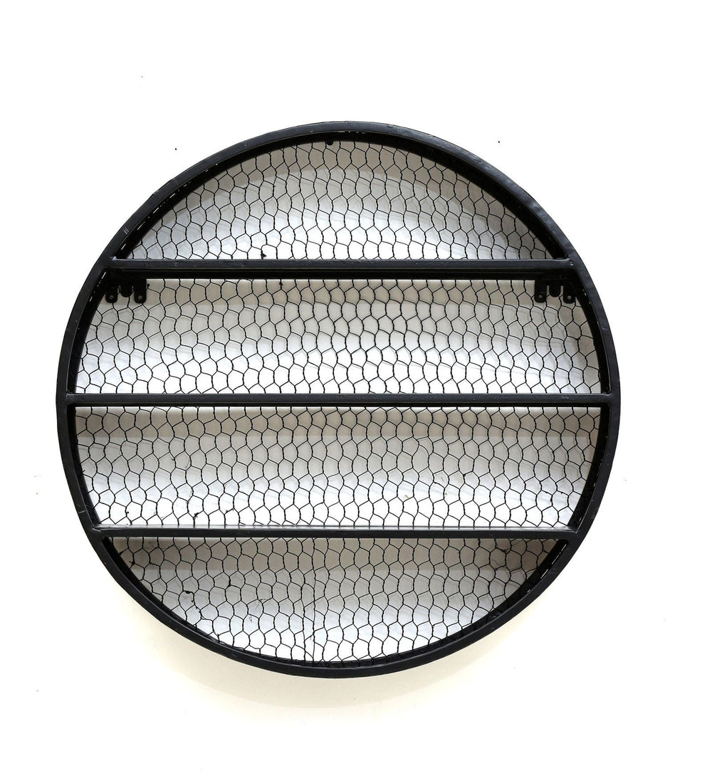 Metal Wall Shelf In Black Colour