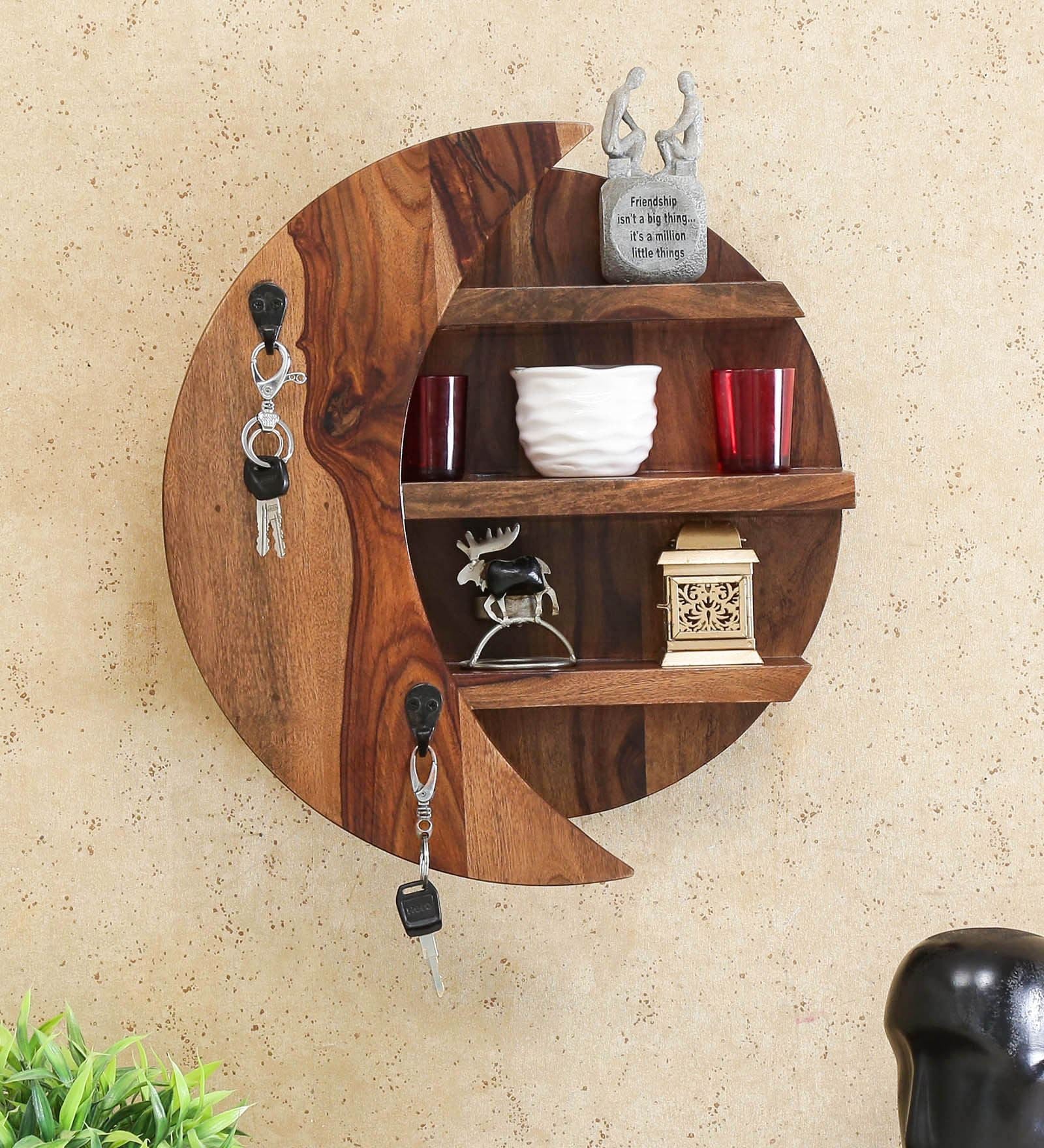 Mikkel Round Wall Rack (Brown)
