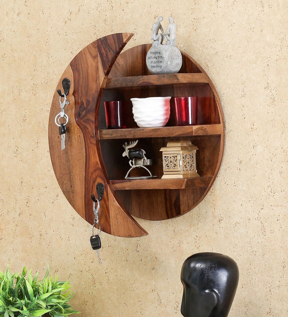 Mikkel Round Wall Rack (Brown)