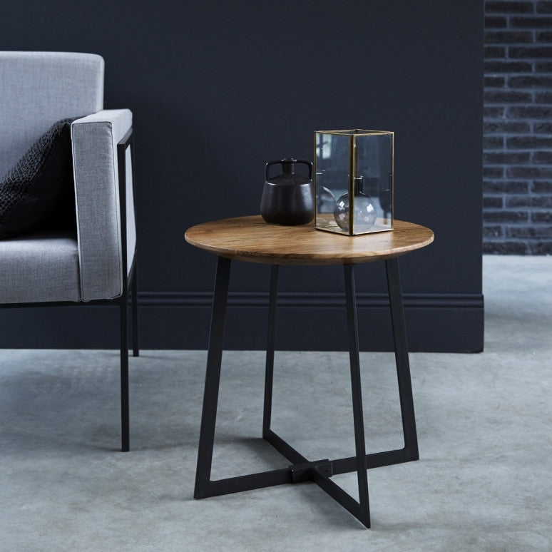 Solid Wood And Iron Temis Side Table