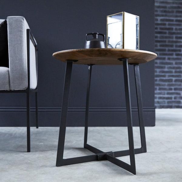 Solid Wood And Iron Temis Side Table