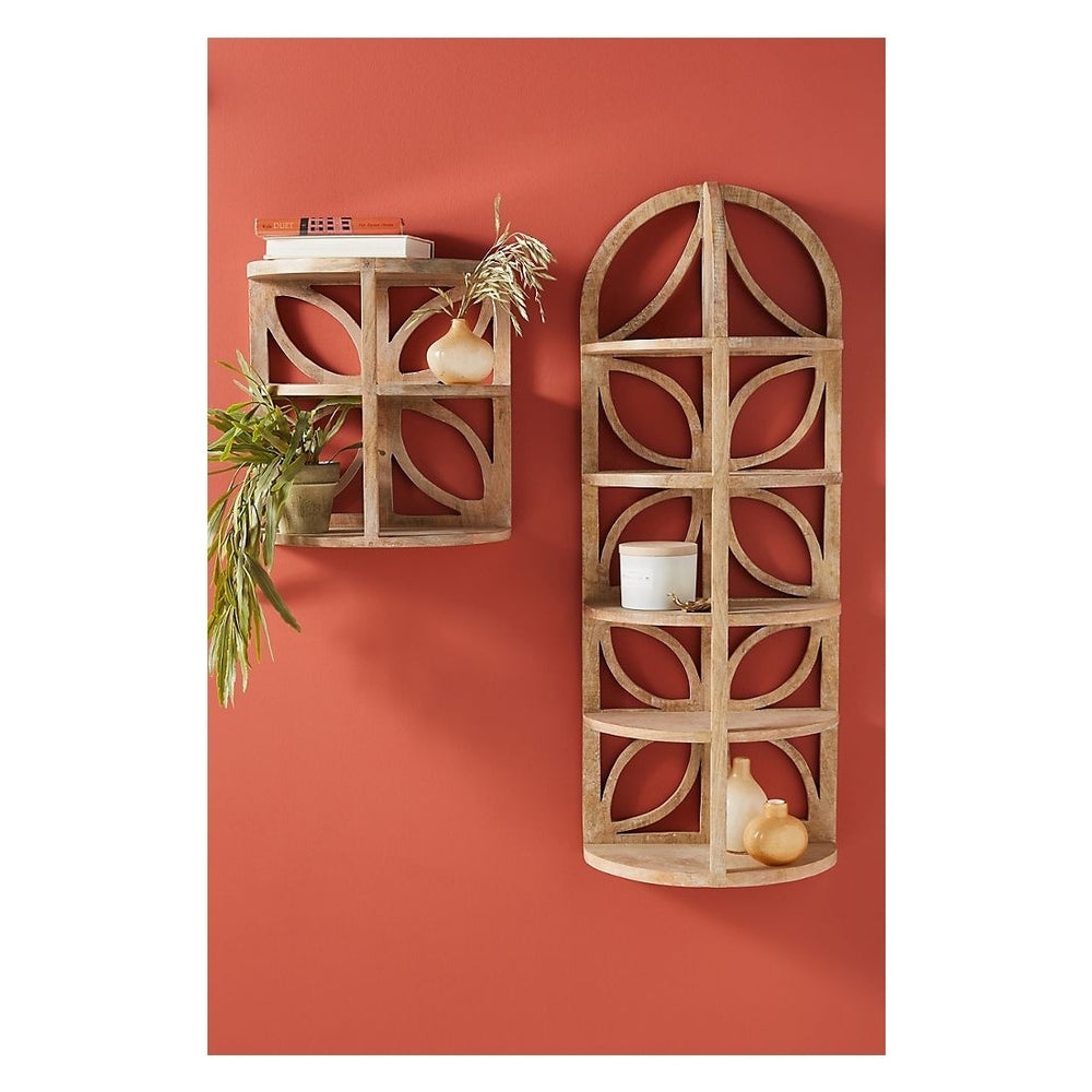 Antiago Two-Tier Solid Wood Wall Shelf