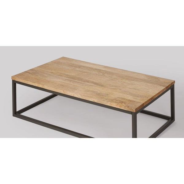 Solid Wood And Iron Coffe Table With Plane Top