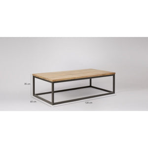 Solid Wood And Iron Coffe Table With Plane Top