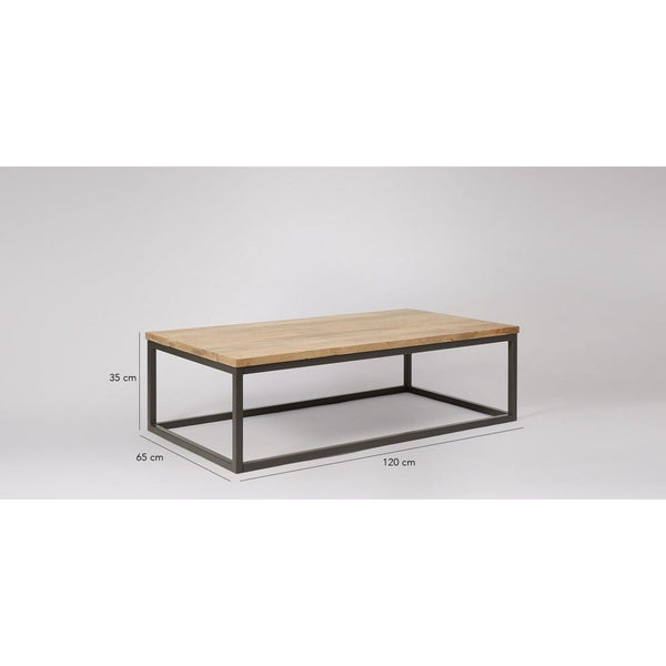 Solid Wood And Iron Coffe Table With Plane Top
