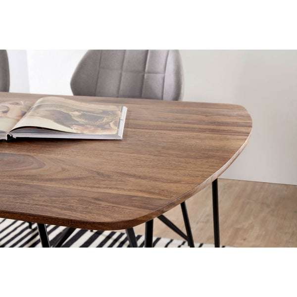 Solid Wood Sheesham Dining Table With triangular Iron Legs